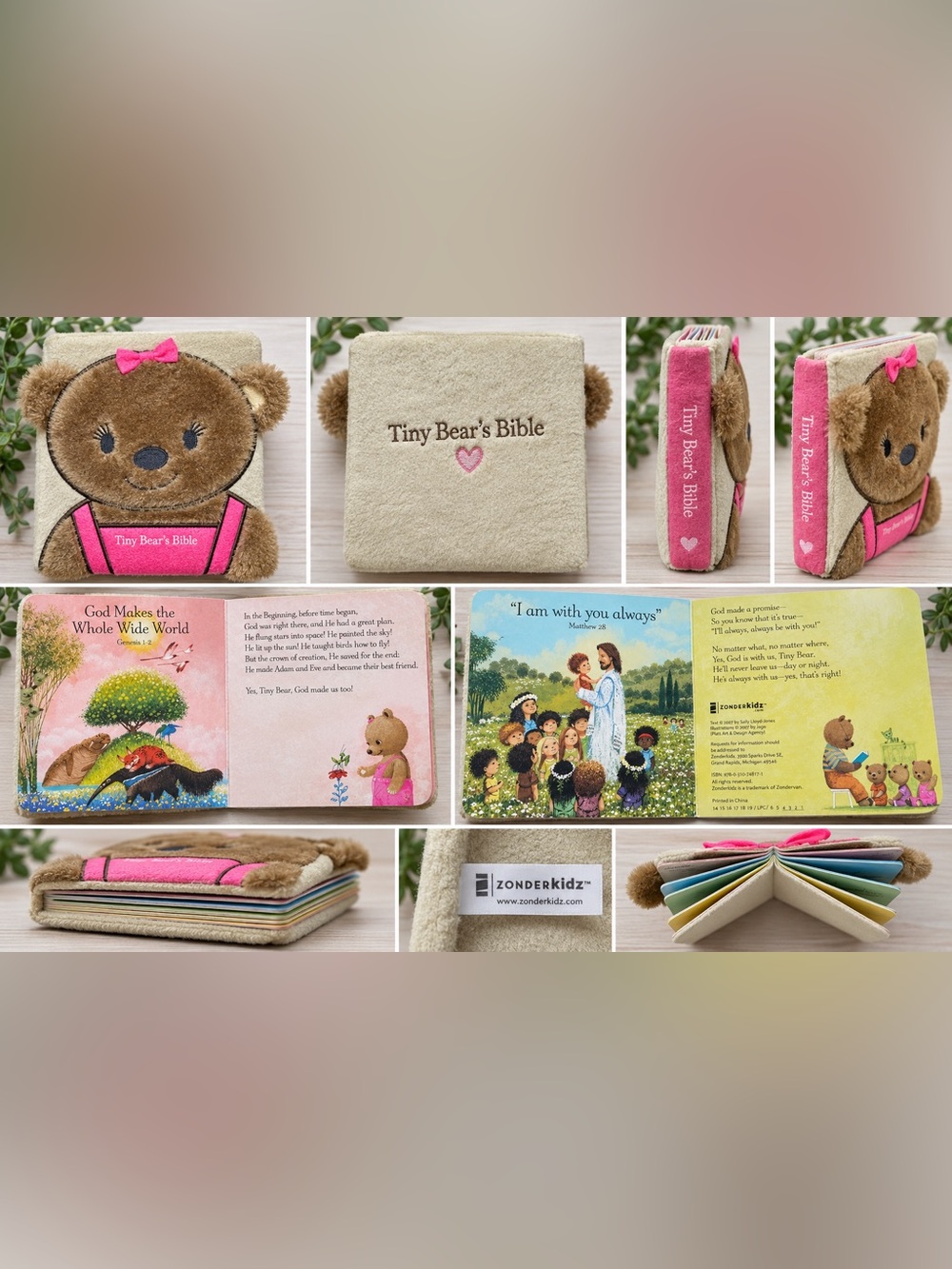 Tiny Bear’s Bible Zonderkidz Plush Teddy Bear Children’s Board Book